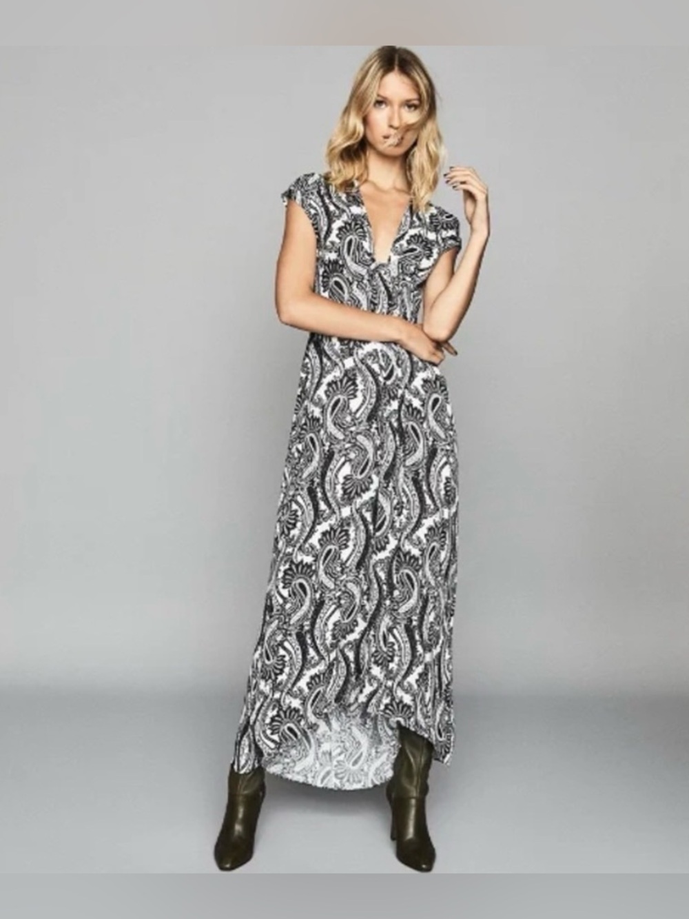 NWT Reiss Ida Paisley Maxi Dress